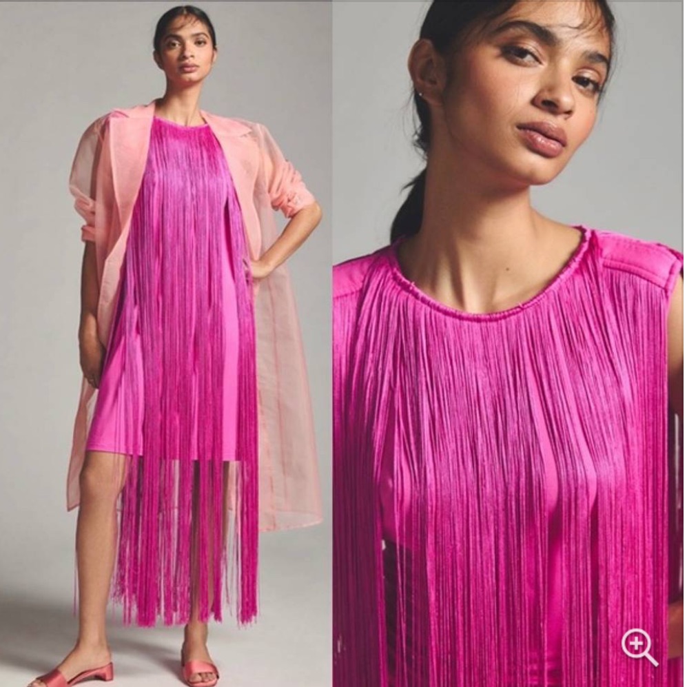 Anthropologie Fringe Sleeveless Cocktail Dress
